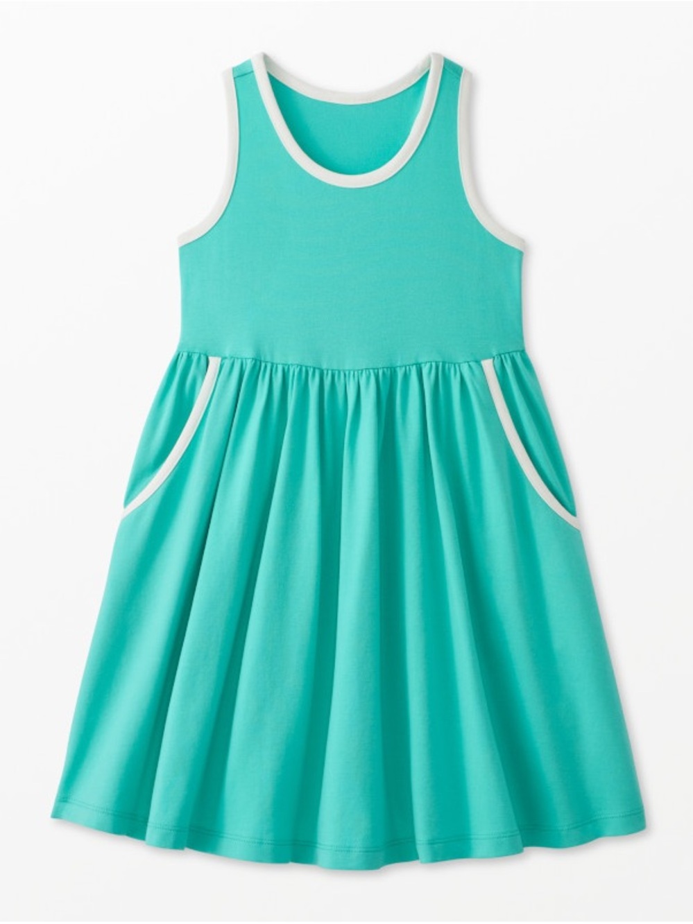 Girls' Hanna Andersson Teal Sleeveless Pocket Dress 👗